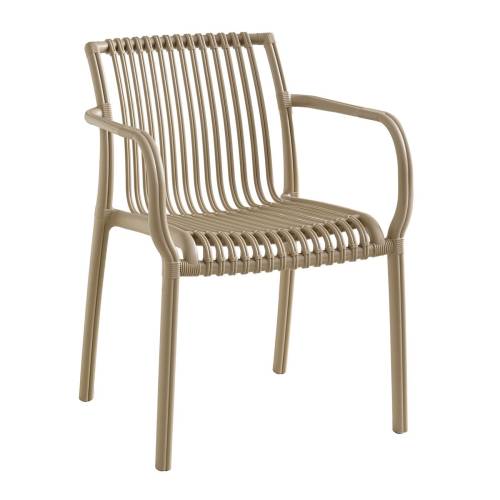 MODENA Πολυθρόνα Στοιβαζόμενη, PP-UV Protection Tortora Ε-00026292 Ε3901,1