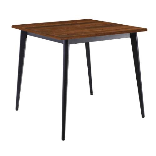 VIDAL Τραπέζι Μέταλλο Βαφή Μαύρο, Επιφάνεια 80x80cm/16mm Contract Sliq Walnut Ε-00026306 Ε0686,S