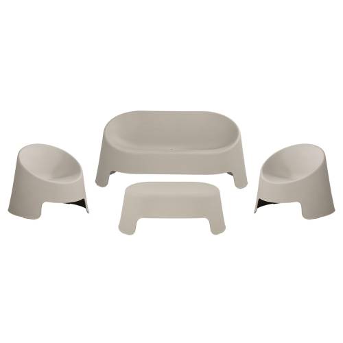 COLT Set Κήπου Καθιστικό: Τραπεζάκι + Καναπέ 2θέσιο + 2 Καρέκλες, PP-UV Γκρι Ε-00026335 Ε3210,S1