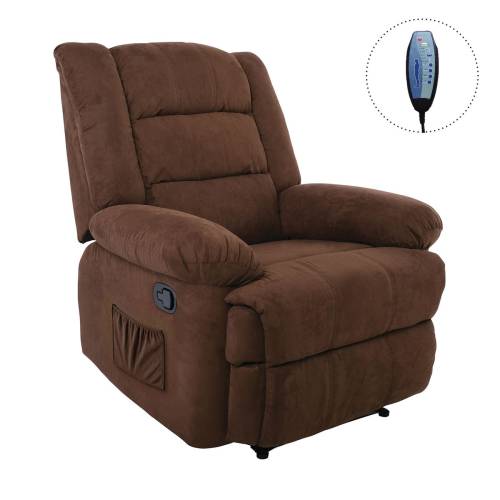 JULIA Massage Πολυθρόνα Relax Σαλονιού - Καθιστικού, Ύφασμα Καφέ Ε-00026384 Ε971,1Μ