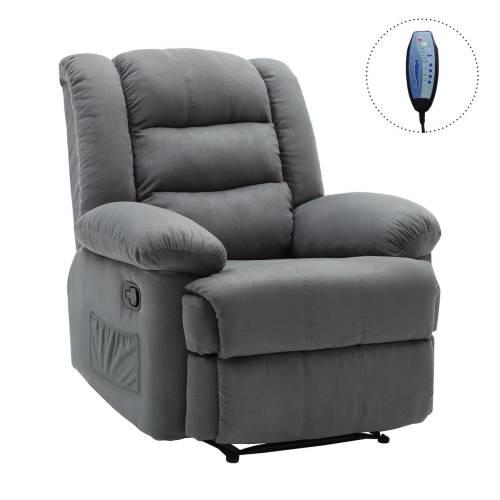 JULIA Massage Πολυθρόνα Relax Σαλονιού - Καθιστικού, Ύφασμα Γκρι Ε-00026385 Ε971,2Μ