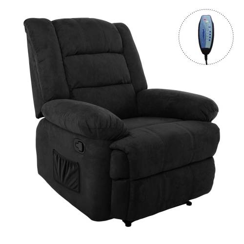 JULIA Massage Πολυθρόνα Relax Σαλονιού - Καθιστικού, Ύφασμα Μαύρο Ε-00026386 Ε971,3Μ