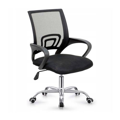 BF2101-W Πολυθρόνα Γραφείου χωρίς Ανάκλιση, Μέταλλο Χρώμιο Mesh Μαύρο Ε-00026464 ΕΟ254,4WC1