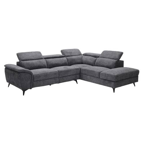 ROMEO Καναπές-Relax, Αριστερή Γωνία,Ύφασμα Γκρι, Αποθ.χώρος, Μία θέση με ηλεκτρική ανάκληση Ε-00026522 Ε9584,1