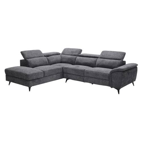 ROMEO Καναπές-Relax, Δεξιά Γωνία,Ύφασμα Γκρι, Αποθ.χώρος, Μία θέση με ηλεκτρική ανάκληση Ε-00026523 Ε9584,10