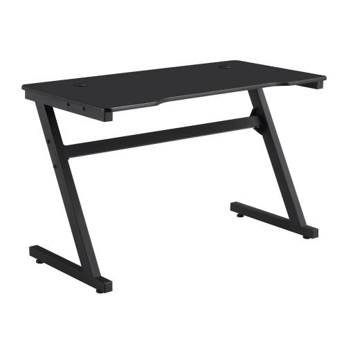 GAMING Γραφείο 120x60cm Μέταλλο Βαφή Μαύρο, Επιφάνεια MDF Μαύρο, με Βάση ακουστικών Ε-00026536 ΕΟ418,1