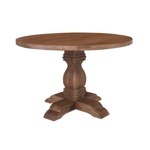 ATLAS Τραπέζι Ροτόντα Τραπεζαρίας, Ξύλο Mango, Απόχρωση Smoke Walnut Ε-00026548 ΕΑ7501,1