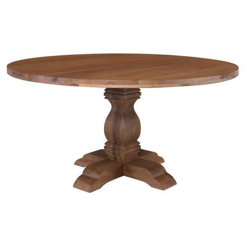 ATLAS Τραπέζι Ροτόντα Τραπεζαρίας, Ξύλο Mango, Απόχρωση Smoke Walnut Ε-00026549 ΕΑ7501,2