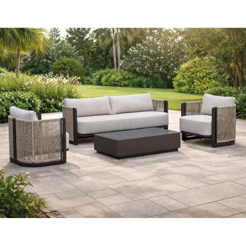 BOSTON Living Set Σαλόνι Καθιστικό Κήπου - Βεράντας Alu Ανθρακί - Μπεζ Ε-00026571 Ε6752,1