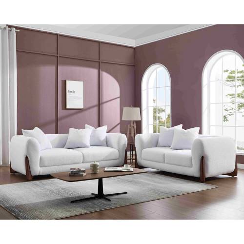 KANSAS Set Σαλόνι - Καθιστικό, 2Θέσιος-3Θέσιος, Teddy Ύφασμα Άσπρο Ε-00026594 Ε9447,S1