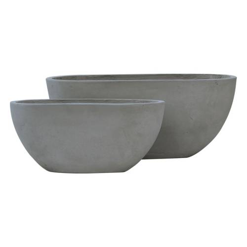 FLOWER POT-4  Set 2 τεμαχίων Cement Grey Ε-00022898 Ε6303,S