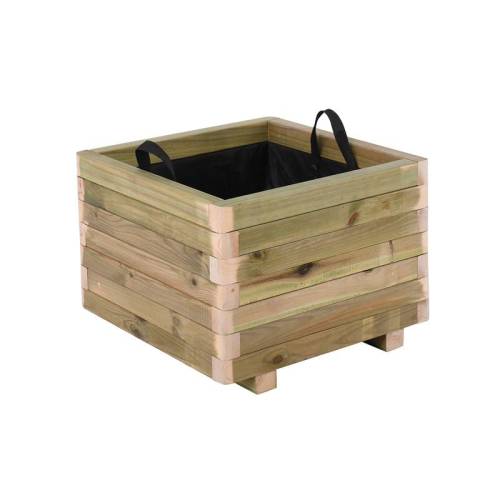 FLOWER POT WOOD Γλάστρα, Εμποτισμού Pine, Απόχρωση Φυσικό, 50x50x36cm Ε-00025416 Ε2232