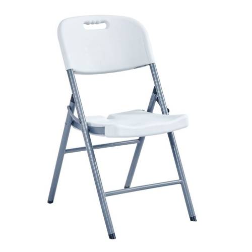 BLOW Καρέκλα Πτυσσόμενη, Μέταλλο Βαφή Γκρι, HDPE Άσπρο Ε-00025711 Ε5060