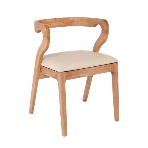 FRANKY Καρέκλα Τραπεζαρίας, Απόχρωση Φυσικό, Pu Εκρού Ε-00026265 Ε7683,2