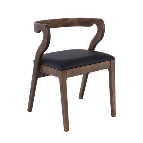 FRANKY Καρέκλα Τραπεζαρίας, Απόχρωση Καρυδί, Pu Μαύρο Ε-00026264 Ε7683,1