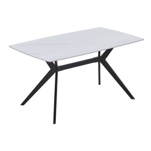 GALI Τραπέζι Τραπεζαρίας- Κουζίνας, Μέταλλο Βαφή Μαύρο, Sintered Stone White Marble Ε-00026697 ΕΜ857,1