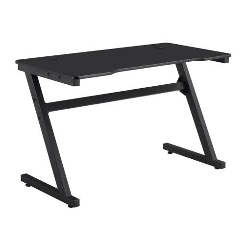 GAMING Γραφείο 120x60cm Μέταλλο Βαφή Μαύρο, Επιφάνεια MDF Μαύρο, με Βάση ακουστικών Ε-00026536 ΕΟ418,1
