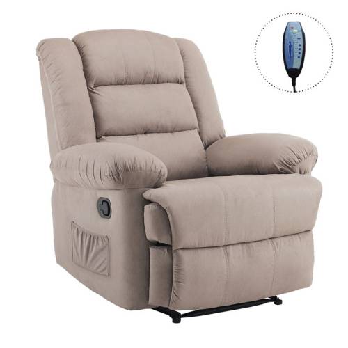 JULIA Massage Πολυθρόνα Relax Σαλονιού - Καθιστικού, Ύφασμα Cappuccino Ε-00026387 Ε971,4Μ