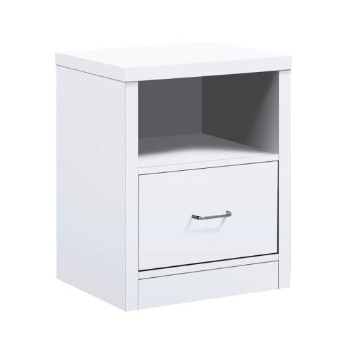 CALIBER Κομοδίνο με 1 Συρτάρι + 1 Ράφι, Απόχρωση Άσπρο Ε-00025704 Ε7387,1