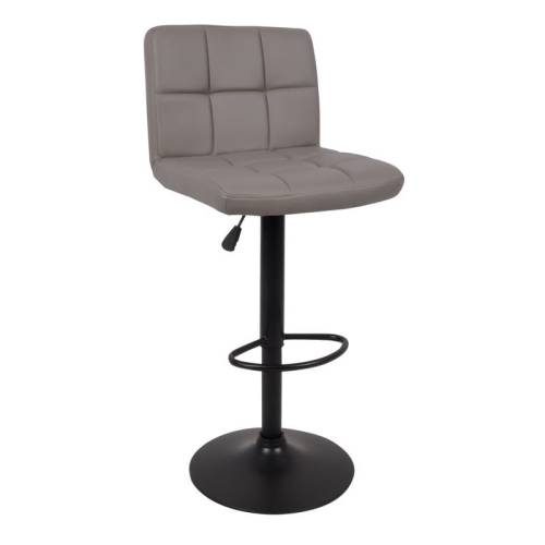 LINO Σκαμπό BAR με Πλάτη, Μέταλλο Μαύρο, PU Cappuccino, Ρύθμιση Ύψους, Περιστρεφόμενο Ε-00019375 ΕΜ412,5Μ