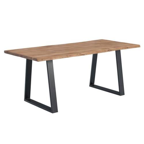 LIZARD-W Τραπέζι Κουζίνας - Τραπεζαρίας, Μέταλλο Βαφή Μαύρο, Ξύλο Ακακία Φυσικό Ε-00025559 ΕΑ7095,W