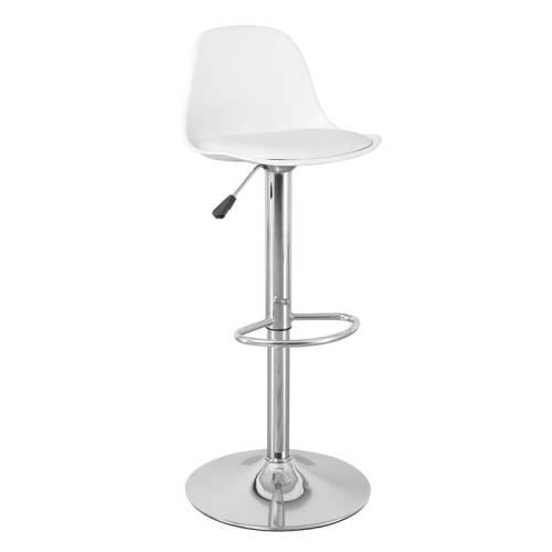 MARTIN Σκαμπό BAR, Χρώμιο, PP-Pu Άσπρο, Ρύθμιση Ύψους, Περιστρεφόμενο Ε-00024670 ΕΜ400,Χ2