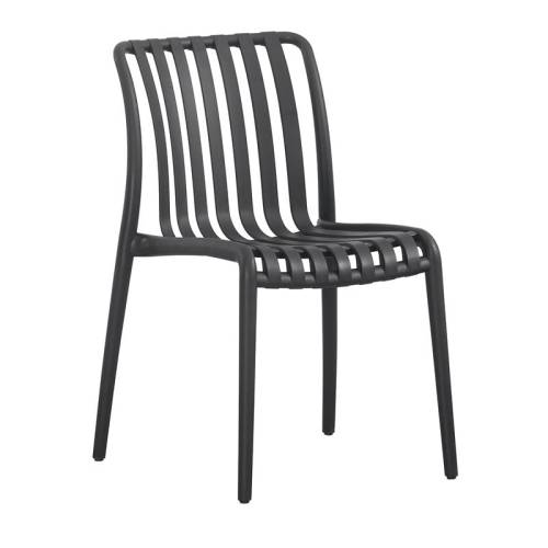 MODA-H Καρέκλα Στοιβαζόμενη, PP - UV Protection, Απόχρωση Μαύρο Ε-00025285 Ε3801,5Η