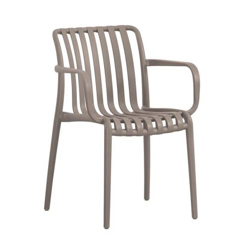 MODA-H Πολυθρόνα Στοιβαζόμενη, PP - UV Protection Απόχρωση Mocha Ε-00026561 Ε3800,3Η