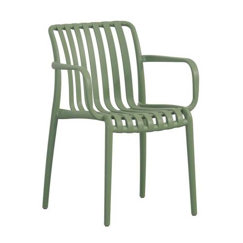 MODA-H Πολυθρόνα Στοιβαζόμενη, PP - UV Protection Απόχρωση Πράσινο Ε-00025280 Ε3800,4Η