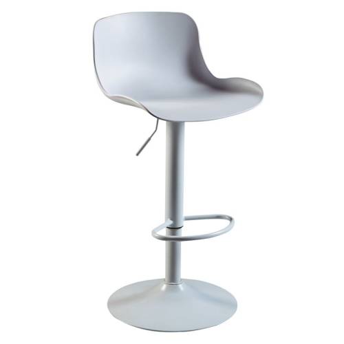 MOSS Σκαμπό BAR με Πλάτη, Μέταλλο Βαφή Άσπρο, PP Άσπρο, Ρύθμιση Ύψους, Περιστρεφόμενο Ε-00021334 ΕΜ200,2