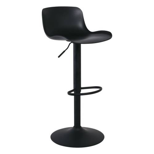 MOSS Σκαμπό BAR με Πλάτη, Μέταλλο Βαφή Μαύρο, PP Μαύρο, Ρύθμιση Ύψους, Περιστρεφόμενο Ε-00021260 ΕΜ200,1