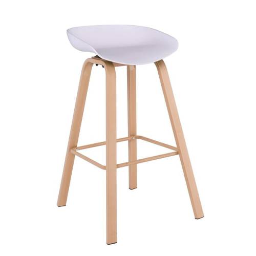 PENT Σκαμπό Bar, Μέταλλο Βαφή Φυσικό, PP Άσπρο Ε-00025207 ΕΜ1531,1