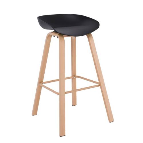 PENT Σκαμπό Bar, Μέταλλο Βαφή Φυσικό, PP Μαύρο Ε-00025208 ΕΜ1531,2