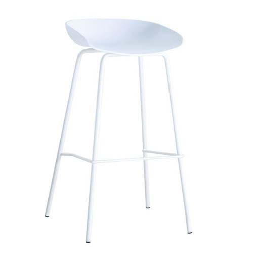 PENTOS Σκαμπό BAR, Μέταλλο Βαφή Άσπρο, PP Άσπρο Ε-00019115 Ε511,2