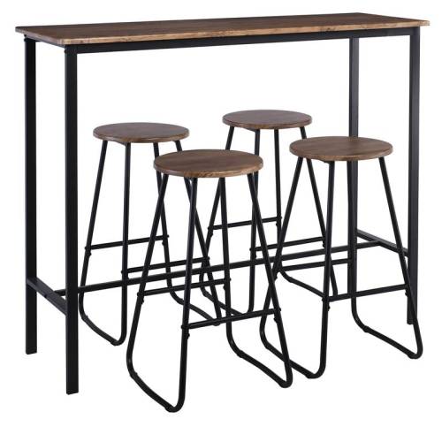 PUB Set Bar Τραπέζι + 4 Σκαμπό, Μέταλλο Βαφή Ανθρακί - Antique Brown Ε-00024212 ΕΜ9800