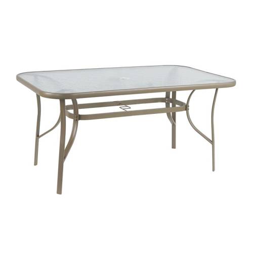 RIO Τραπέζι Κήπου - Βεράντας, Μέταλλο Βαφή Μπεζ, Γυαλί Ε-00025824 Ε2501,4