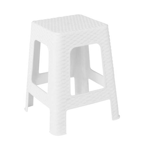 SQUARE Σκαμπό Βοηθητικό Κήπου- Μπάνιου Στοιβαζόμενο, PP Απόχρωση Άσπρο Ε-00026780 Ε3991,1
