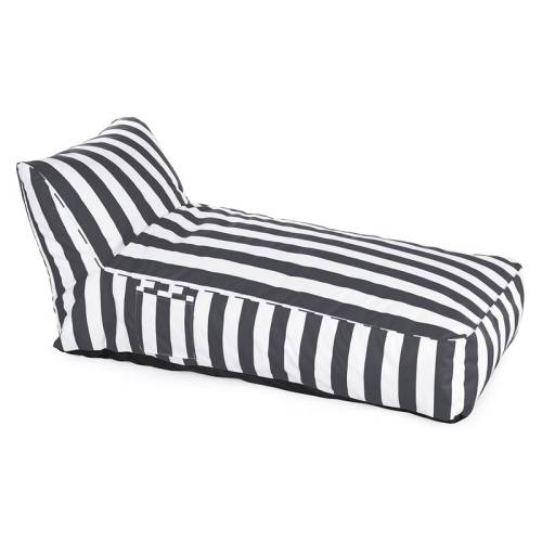 TACO MAX Πουφ Ξαπλώστρα Ανάκλιντρο, 100% Αδιάβροχο Ύφασμα Ριγέ Άσπρο/Γκρι Ε-00026043 Ε029,50