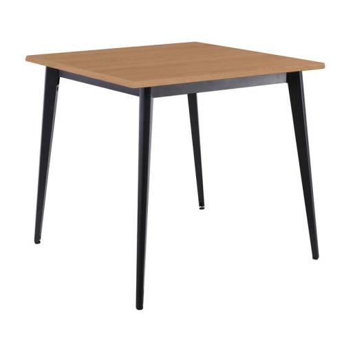 VIDAL Τραπέζι Μέταλλο Βαφή Μαύρο, Επιφάνεια 80x80cm/16mm Contract Sliq Beech Ε-00026307 Ε0686,S1