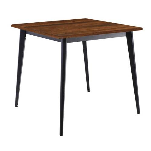 VIDAL Τραπέζι Μέταλλο Βαφή Μαύρο, Επιφάνεια 80x80cm/16mm Contract Sliq Walnut Ε-00026306 Ε0686,S