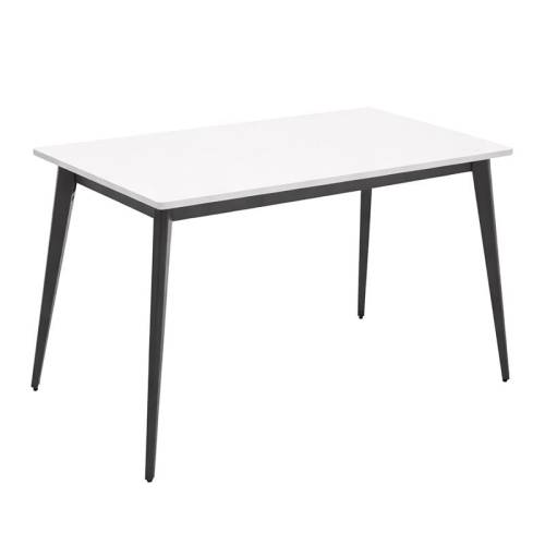 VIDAL Τραπέζι Βάση Μέταλλο Βαφή Μαύρο, Επιφάνεια HPL Άσπρο Ε-00026873 Ε0685,S