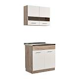 ΚΟΥΖΙΝΑ DALILA 80S GREY OAK / ΛΕΥΚΟ 80*51,5*206,5εκ