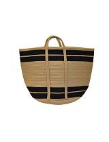 Καλάθι βαμβ.τσάντα καφέ/μαύρη με χέρια 43Χ43