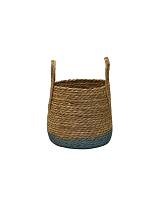 Καλάθι κασπώ ψάθινο rush μπλε 23Χ24