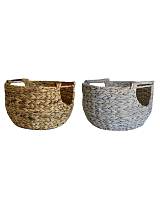 Καλάθι με χούφτες υδρουάκινθου φυσικό & λευκό χρ. Φ45Χ25