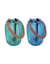 Κηροπήγιο γυαλ.μπουλ με σχοινί 2χρ.9Χ25