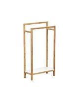 Κρεμάστρα διπλή για πετσέτες μπάνιου bamboo 46Χ20Χ83