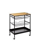 ραφιέρα τρόλευ μεταλ.με 1 ράφι και 2 καλάθια 60,5Χ40,5Χ79,5