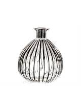 Βάζο / κηροιπήγιο γυαλ.διαφ.με μαύρη ρίγα 15Χ13