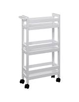 Ραφιέρα τρόλευ ξύλινη λευκή  3οροφη 40Χ15Χ75